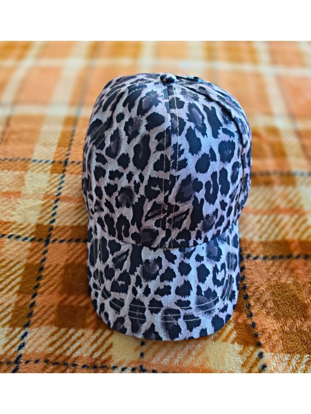 Women’s Tan/Gray/Black Leopard Print Baseball Cap Adjustable One Size